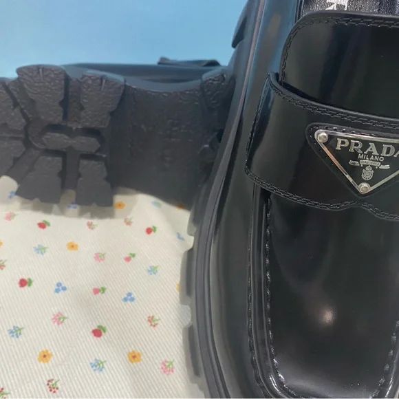 Prada Black Chunky Loafers - Picture 3 of 6